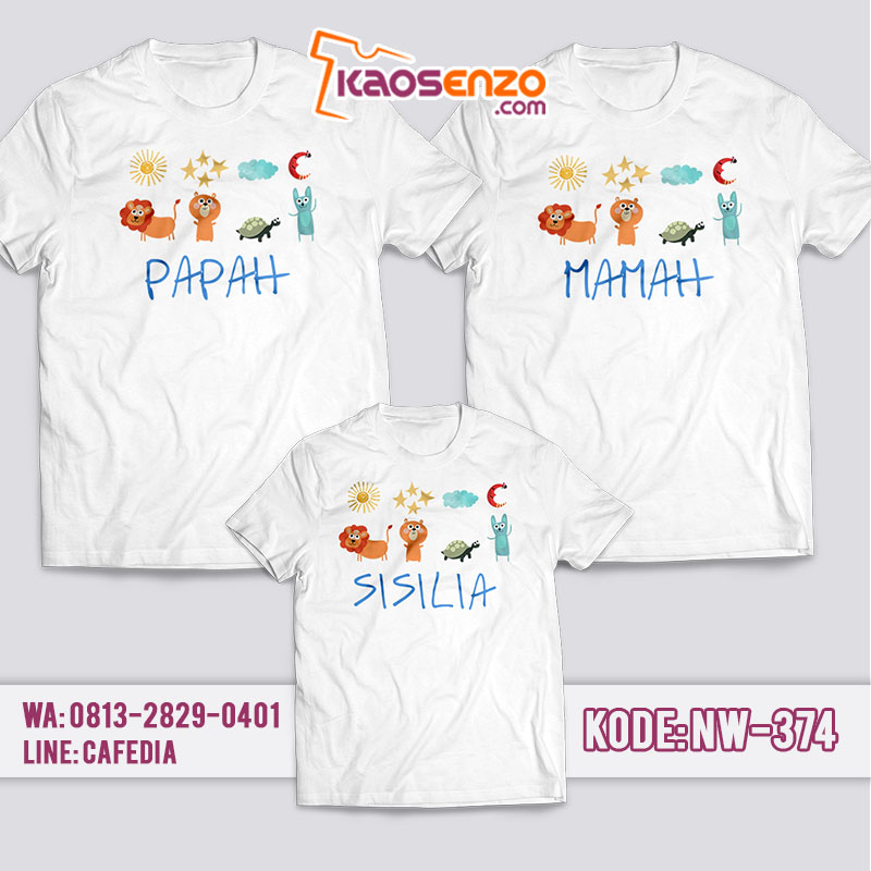 Baju Kaos Couple Keluarga | Kaos Family Custom Zoo - NW 374