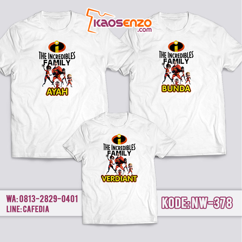 Baju Kaos Couple Keluarga | Kaos Family Custom The Incredibles - NW 378 