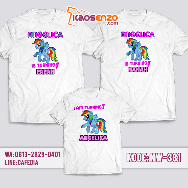 Kaos Couple Keluarga | Kaos Ulang Tahun Anak Little Pony - NW 381