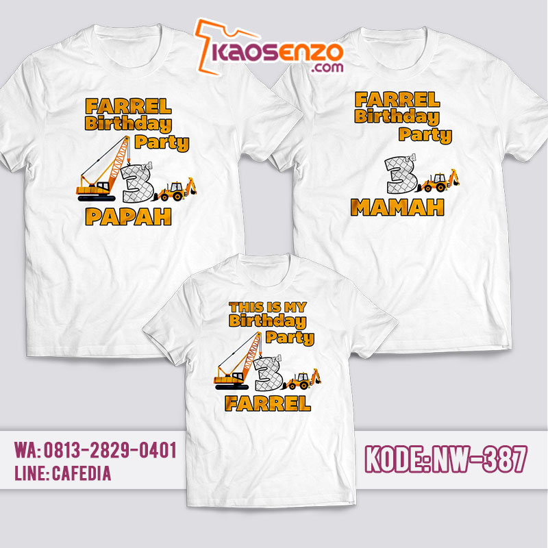 Kaos Couple Keluarga | Kaos Ulang Tahun Anak Crane - NW 387