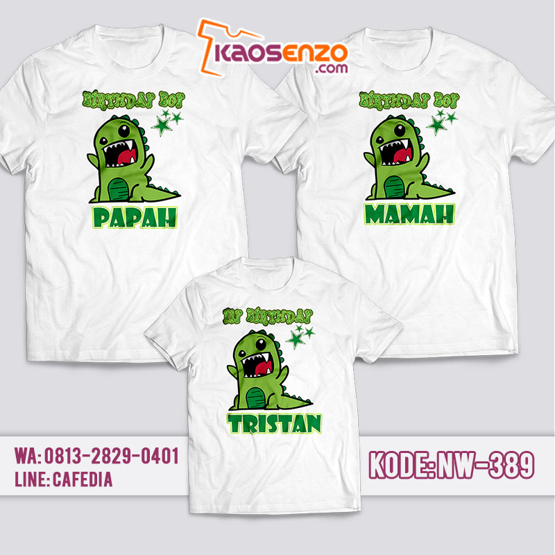 Kaos Couple Keluarga | Kaos Ulang Tahun Anak Dinosaurus - NW 389