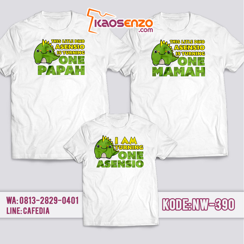 Kaos Couple Keluarga | Kaos Ulang Tahun Anak Dinosaurus - NW 390