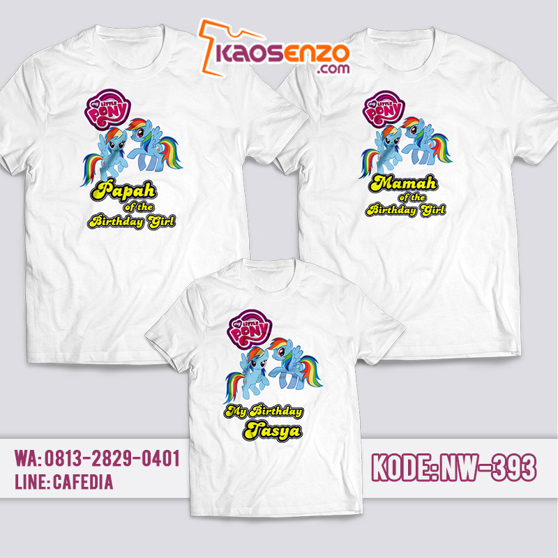 Kaos Couple Keluarga | Kaos Ulang Tahun Anak Little Pony - NW 393