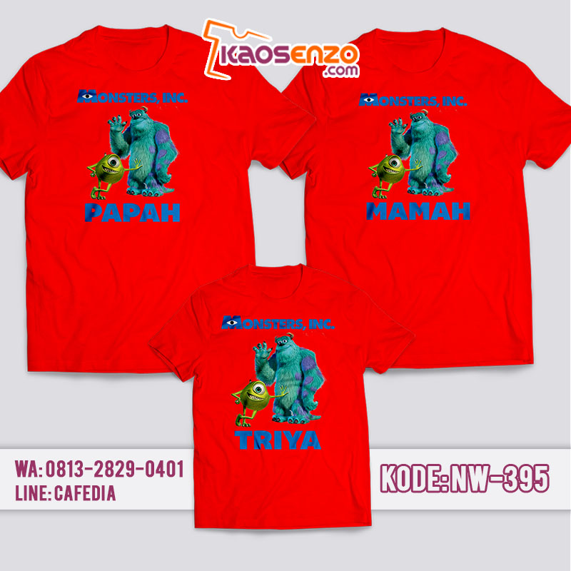 Baju Kaos Couple Keluarga | Kaos Family Custom Monster Inc - NW 395