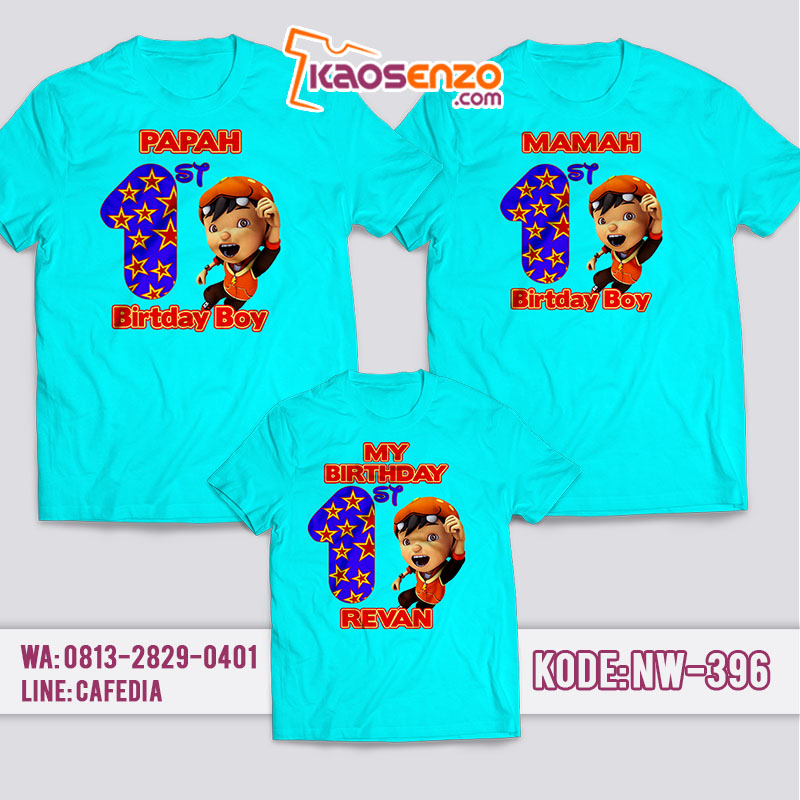 Kaos Couple Keluarga | Kaos Ulang Tahun Anak Boboi Boy - NW 396