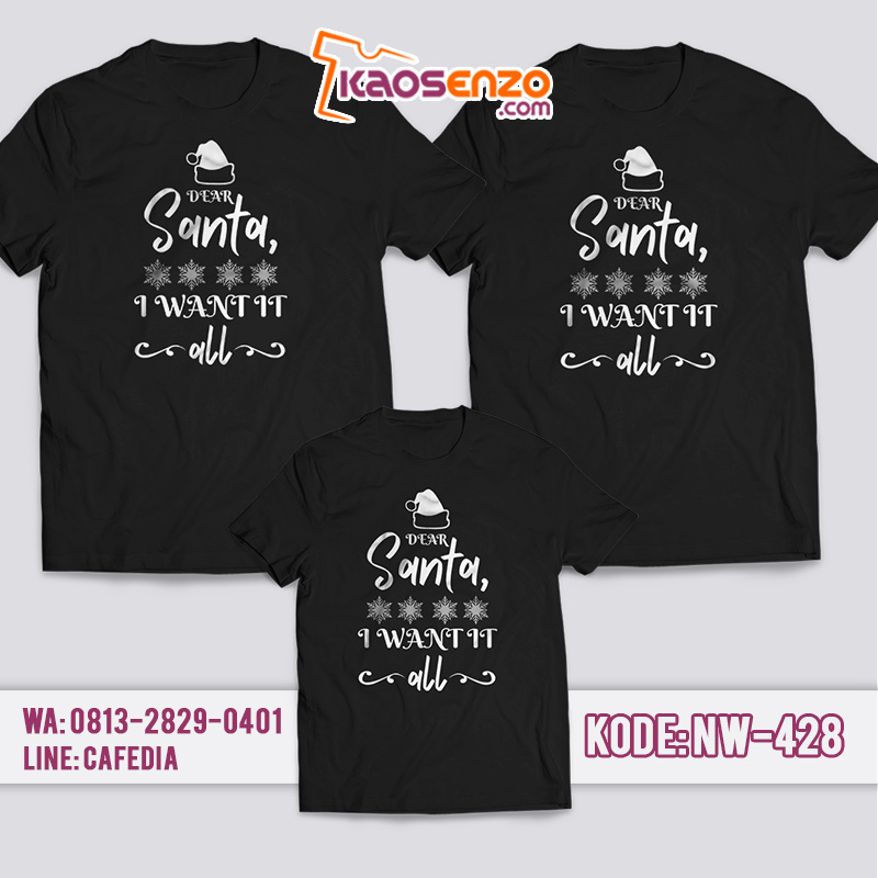 Baju Kaos Couple Keluarga | Kaos Family Custom Santa Claus - NW 428