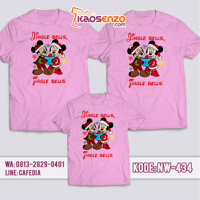 Baju Kaos Couple Keluarga | Kaos Family Custom Mickey Christmas - NW 434