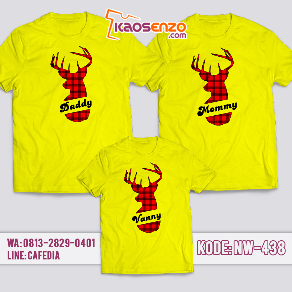 Baju Kaos Couple Keluarga | Kaos Family Custom Deer Christmas - NW 438