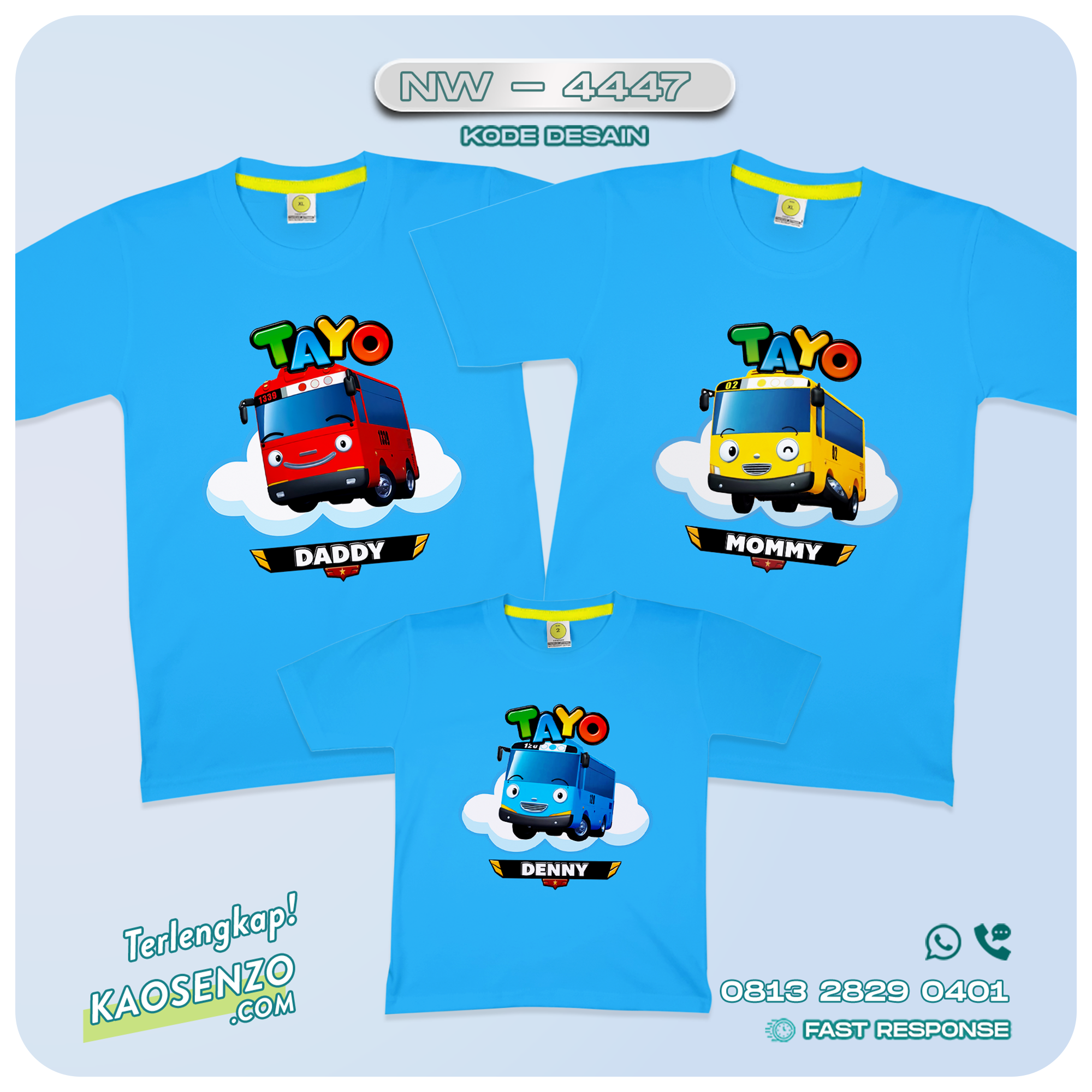 Baju Kaos Couple Keluarga Tayo | Kaos Family Custom | Kaos Tayo - NW 4447