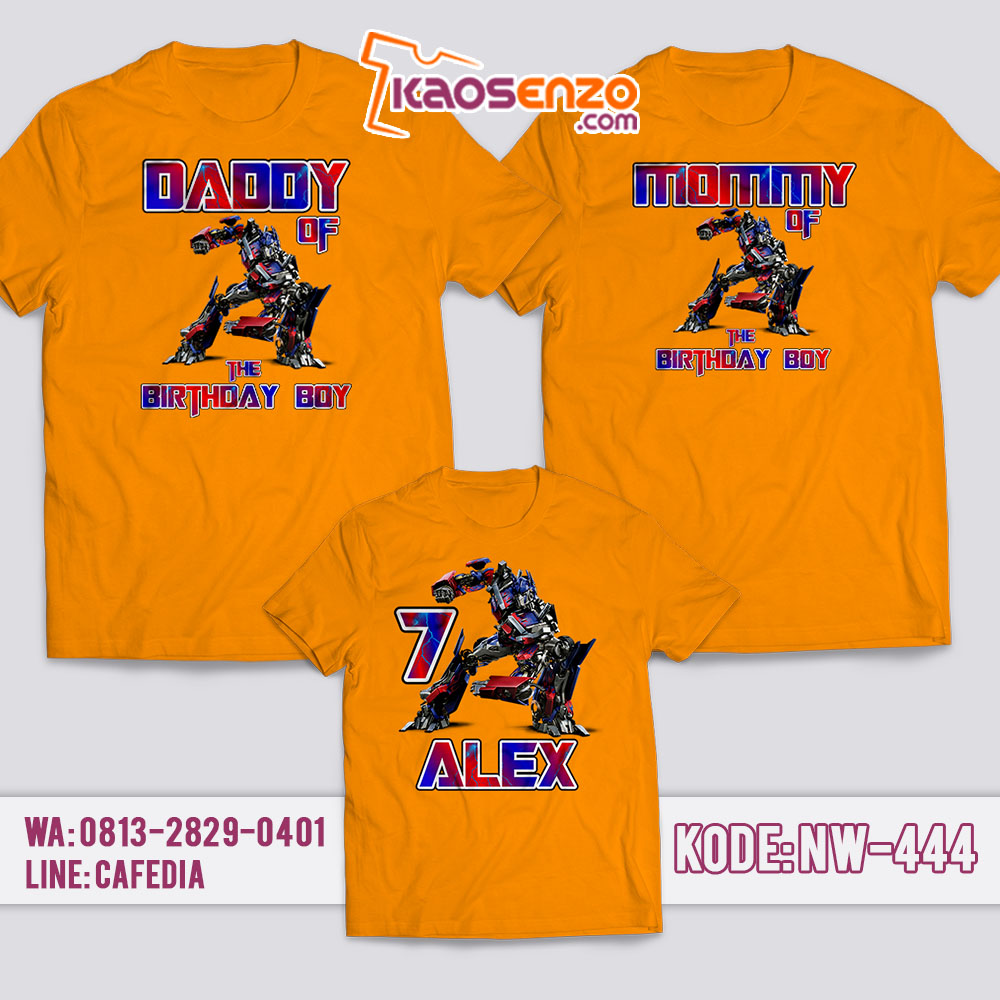 Kaos Couple Keluarga | Kaos Ulang Tahun Anak Transformers - NW 444