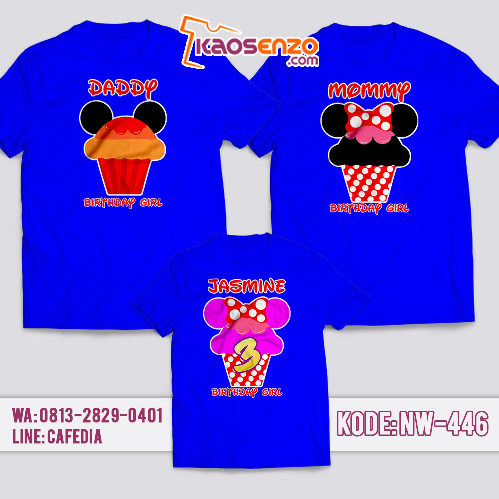 Kaos Couple Keluarga | Kaos Ulang Tahun Anak Mickey & Minnie Mouse - NW 446