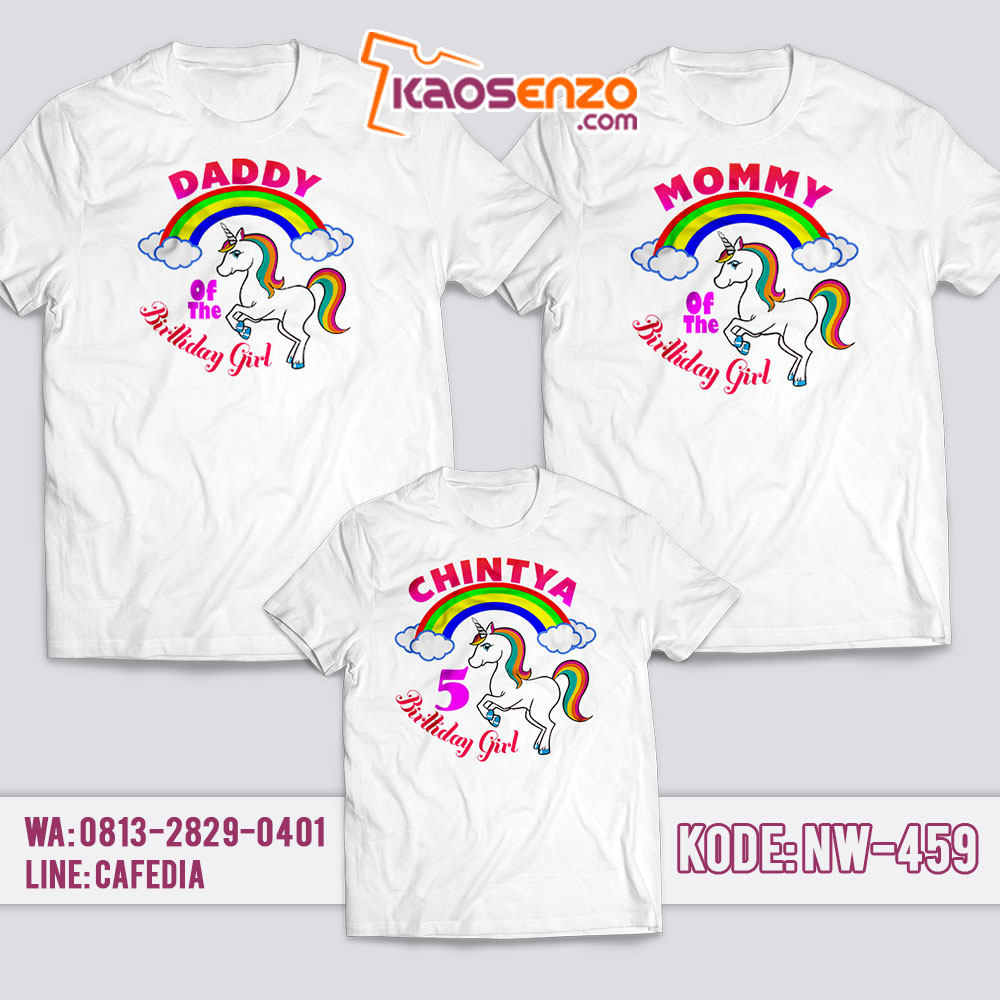 Kaos Couple Keluarga | Kaos Ulang Tahun Anak Unicorn - NW 459