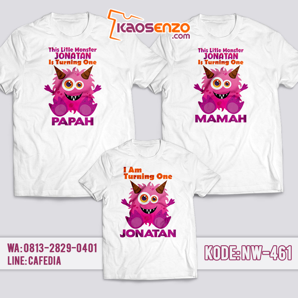 Kaos Couple Keluarga | Kaos Ulang Tahun Anak Monster - NW 461