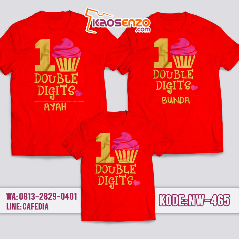 Kaos Couple Keluarga | Kaos Ulang Tahun Anak Cupcake - NW 465