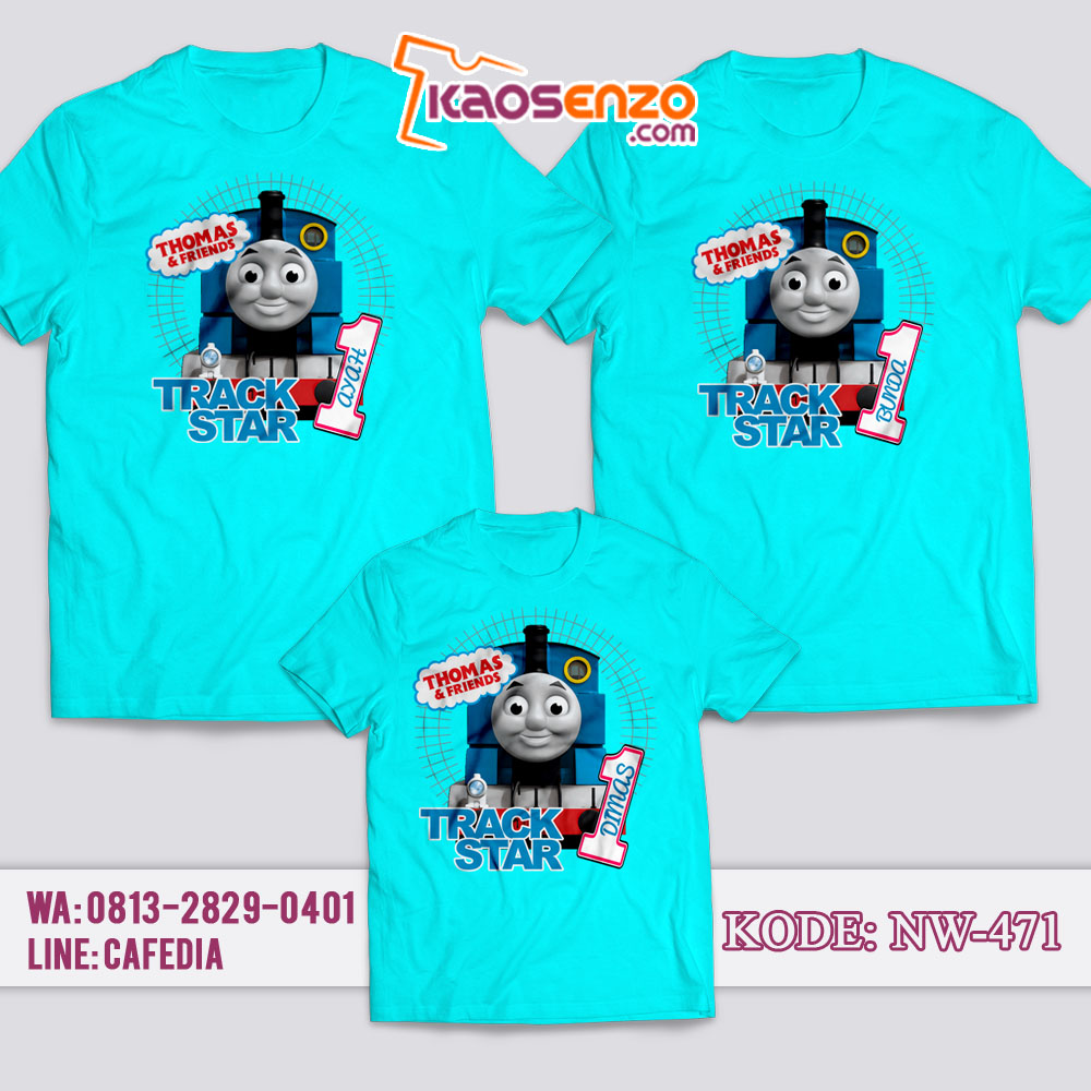 Kaos Couple Keluarga | Kaos Ulang Tahun Anak | Kaos Kereta Thomas | Kaos Thomas Unik - NW 471