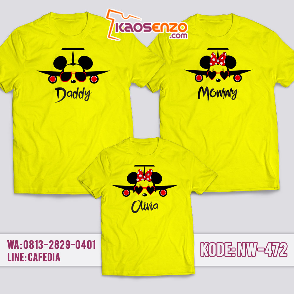 Baju Kaos Couple Keluarga | Kaos Family Custom Mickey & Minnie Mouse - NW 472