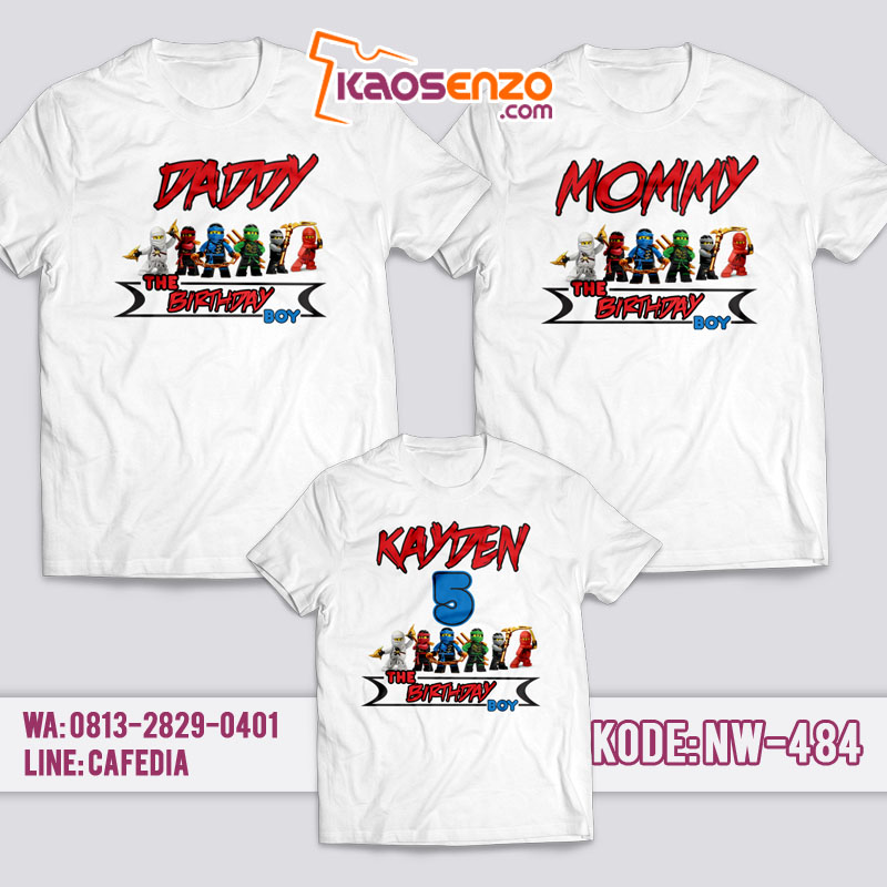 Kaos Couple Keluarga | Kaos Ulang Tahun Anak Ninja Go - NW 484