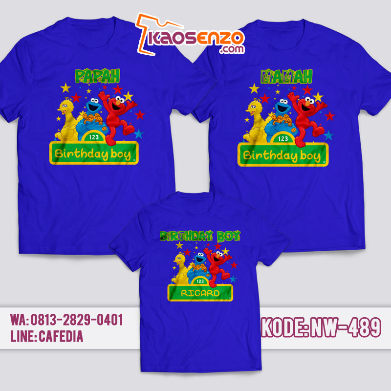 Kaos Couple Keluarga | Kaos Ulang Tahun Anak Elmo - NW 489