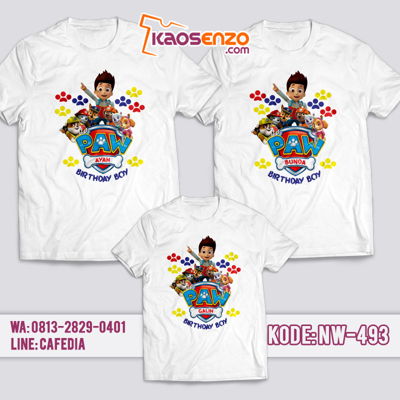 Kaos Couple Keluarga | Kaos Ulang Tahun Anak Paw Patrol - NW 493