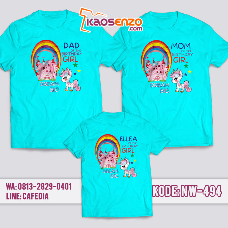 Kaos Couple Keluarga | Kaos Ulang Tahun Anak Unicorn - NW 494