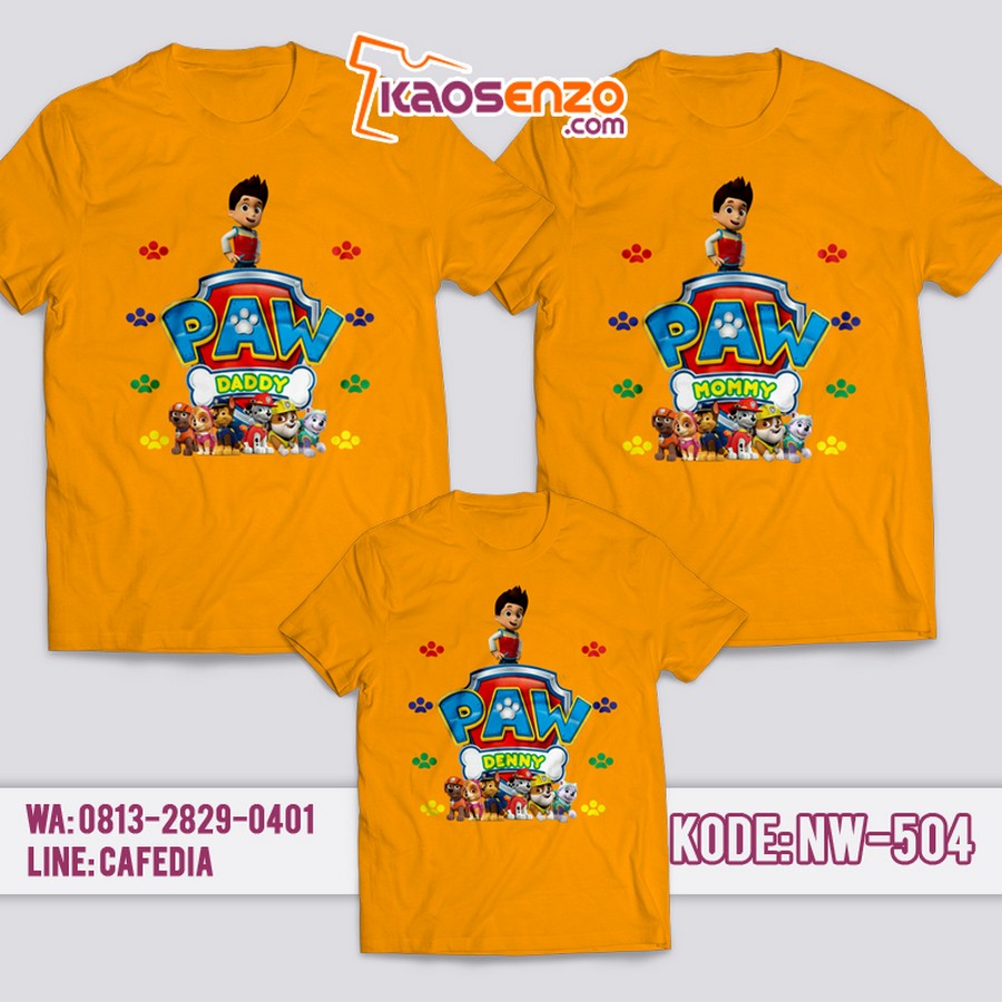 Baju Kaos Couple Keluarga | Kaos Family Custom Paw Patrol - NW 504