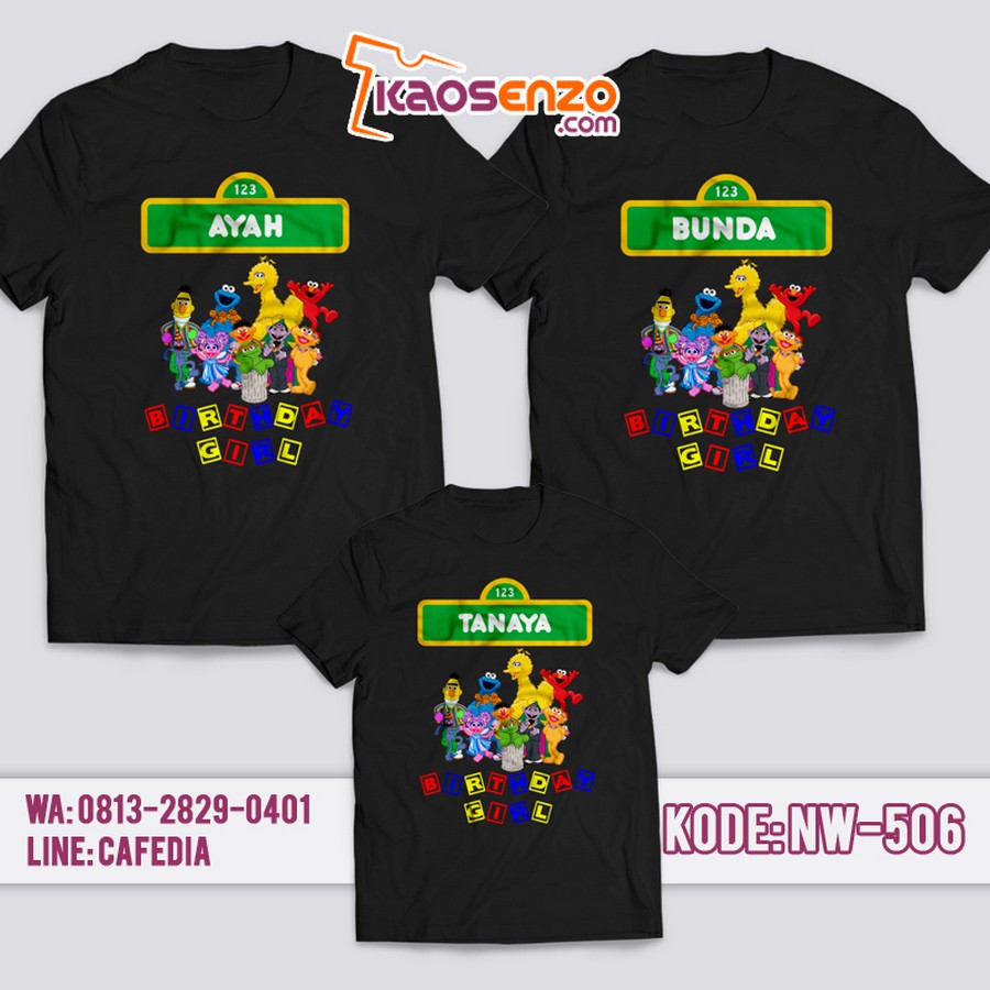 Kaos Couple Keluarga | Kaos Ulang Tahun Anak Lucu | Kaos Elmo - NW 506