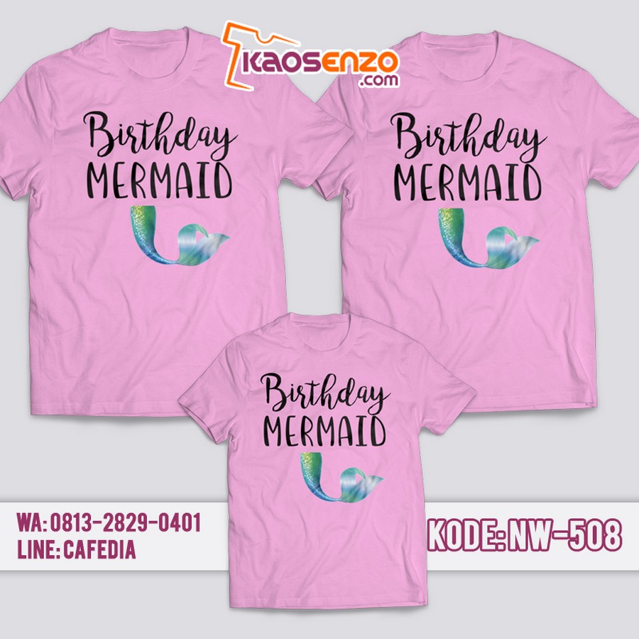 Kaos Couple Keluarga | Kaos Ulang Tahun Anak Princess Ariel - NW 508