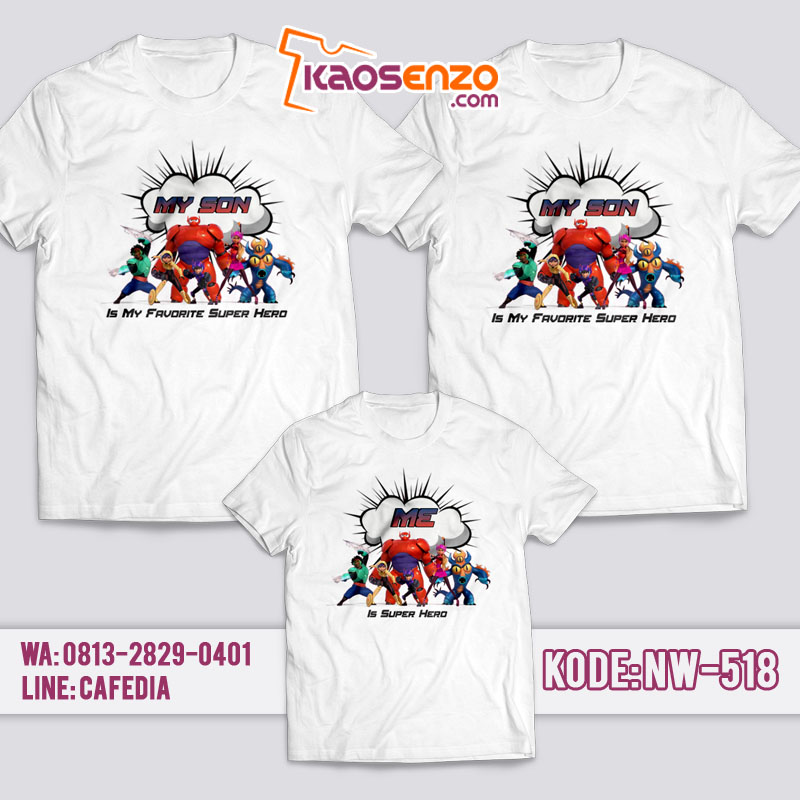 Baju Kaos Couple Keluarga | Kaos Family Custom Big Hero 6 - NW 518