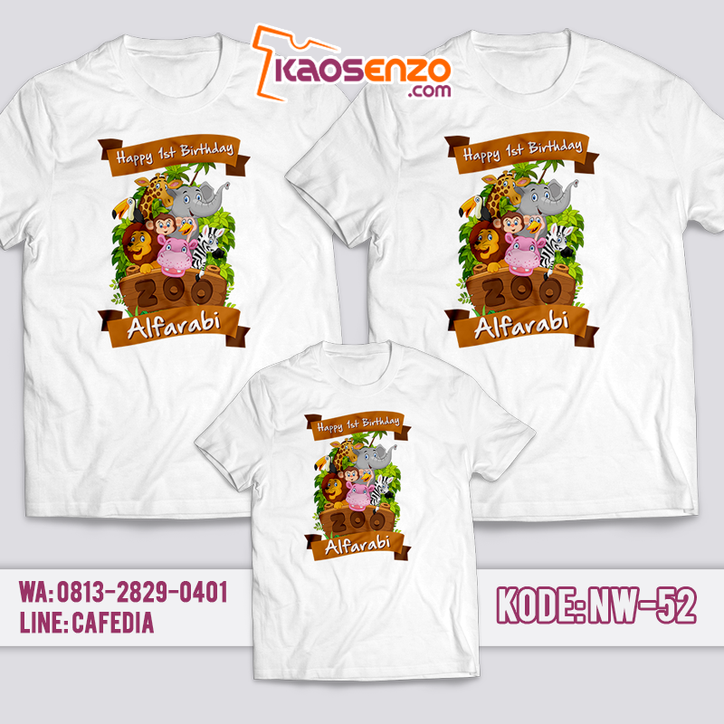 Baju Couple Keluarga | Baju Kaos Ultah Motif Zoo