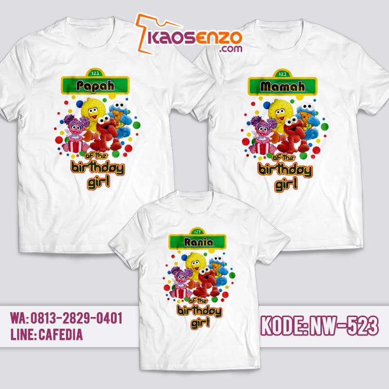 Kaos Couple Keluarga | Kaos Ulang Tahun Anak Unik | Kaos Elmo - NW 523