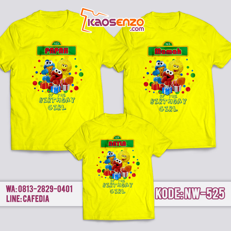 Kaos Couple Keluarga | Kaos Ulang Tahun Anak Keren | Kaos Elmo - NW 525