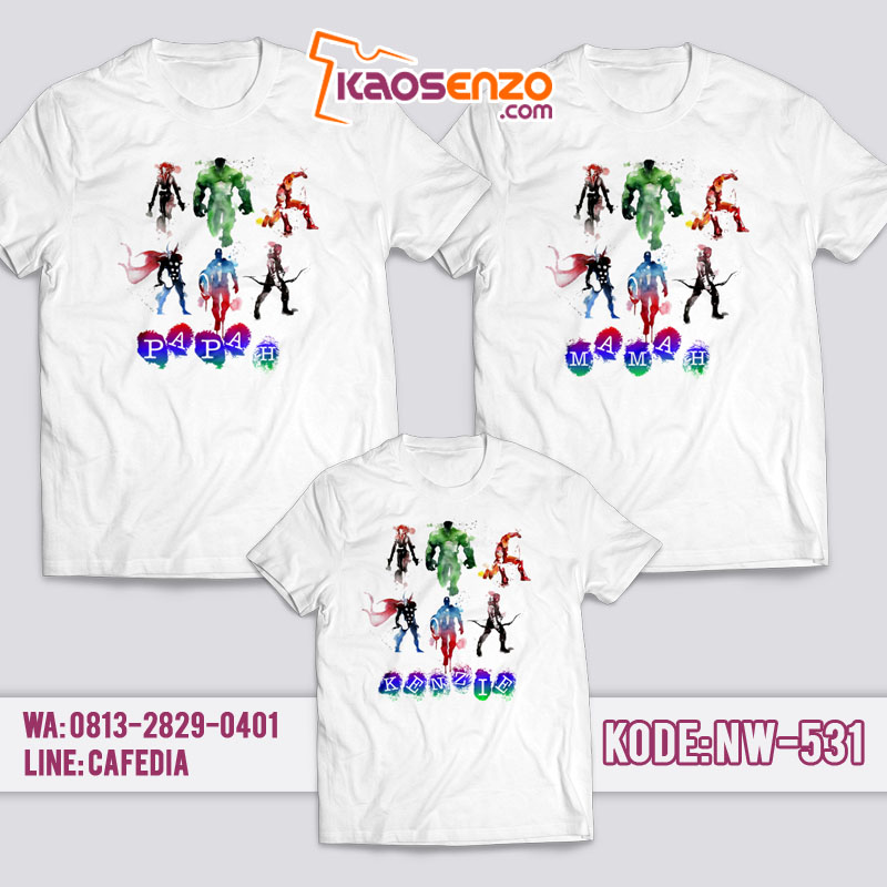 Baju Kaos Couple Keluarga | Kaos Family Custom | Kaos Avengers - NW 531