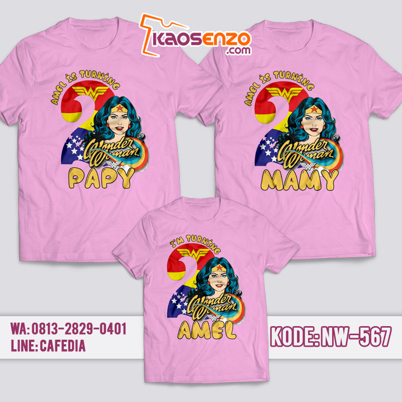 Kaos Couple Keluarga | Kaos Family Ulang Tahun Anak | Kaos Wonder Woman - NW 567