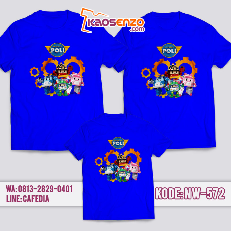 Baju Kaos Couple Keluarga | Kaos Family Custom Robocar Poli - NW 572