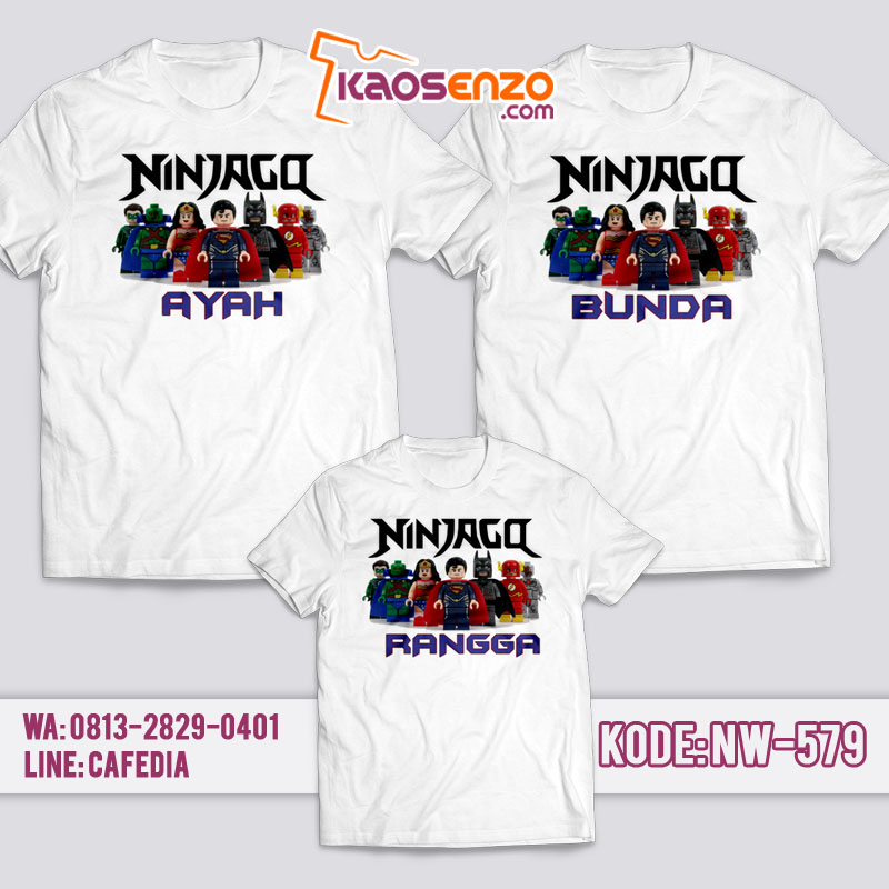 Baju Kaos Couple Keluarga | Kaos Family Custom Ninja Go - NW 579