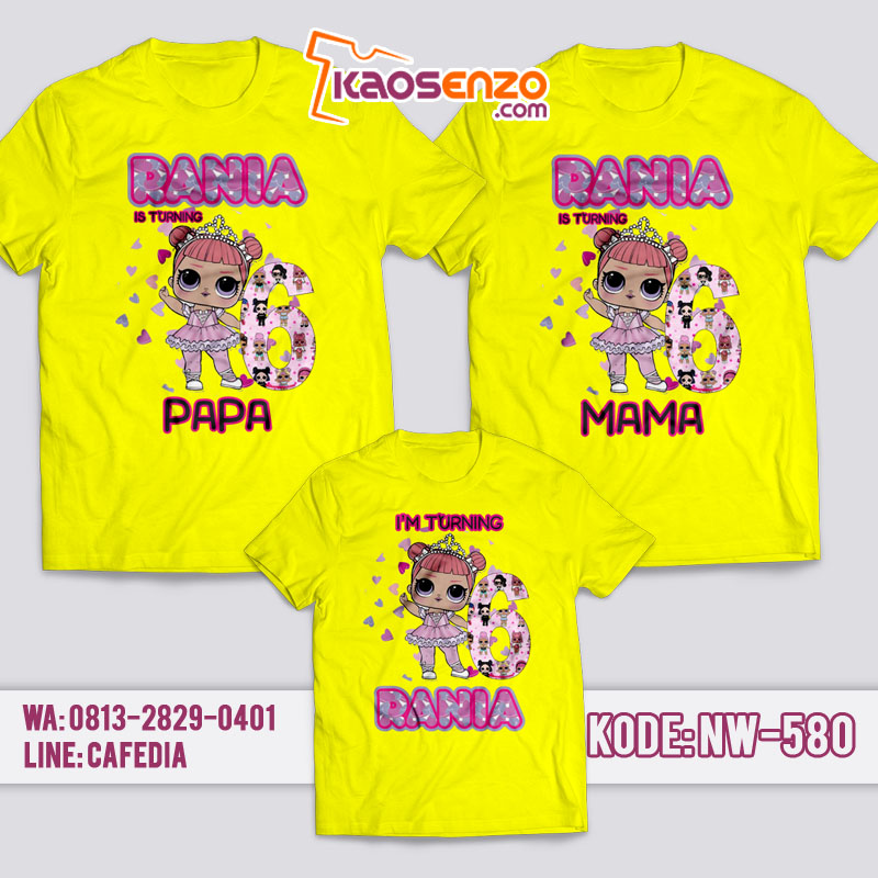 Kaos Couple Keluarga | Kaos Ulang Tahun Anak | Kaos LOL Surprise Doll - NW 580