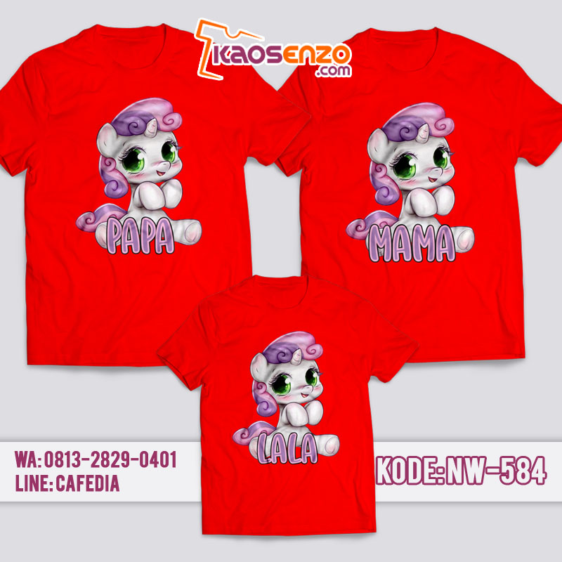 Baju Kaos Couple Keluarga | Kaos Family Custom Unicorn - NW 584