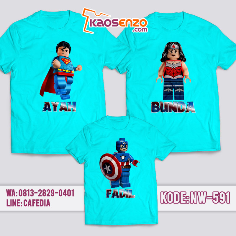 Baju Kaos Couple Keluarga | Kaos Family Custom Superhero - NW 591