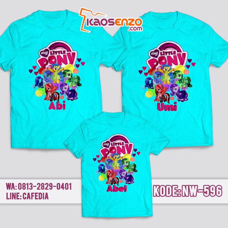 Baju Kaos Couple Keluarga | Kaos Family Custom Little Pony - NW 596