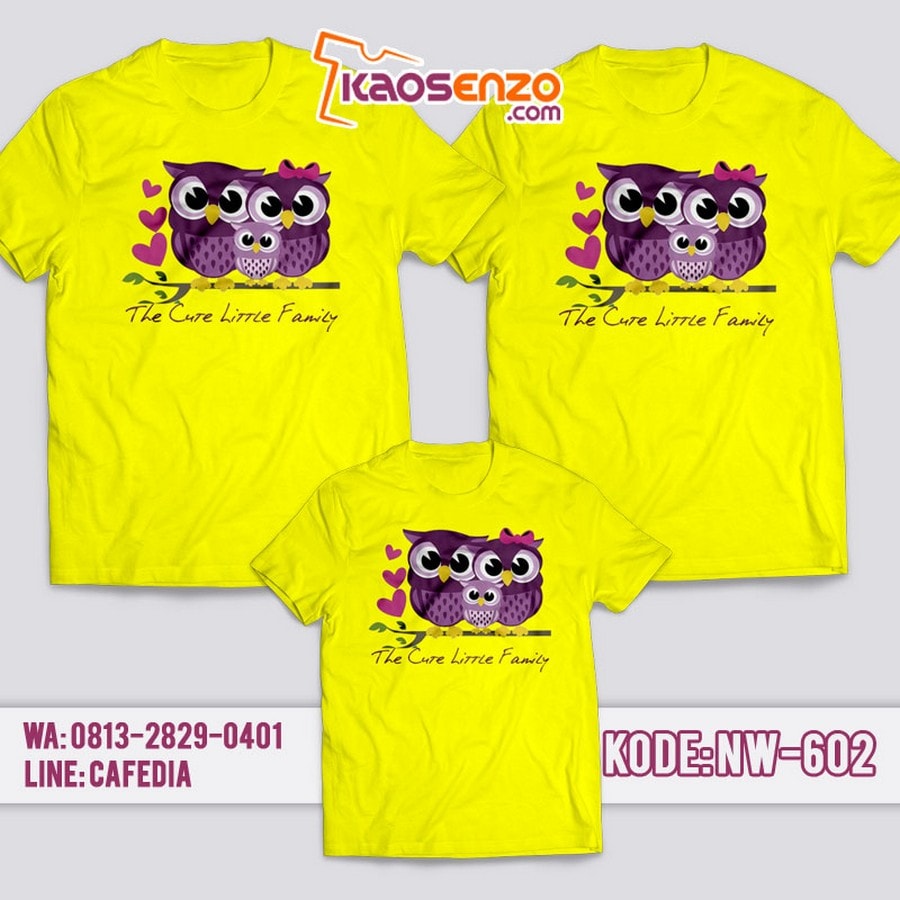 Baju Kaos Couple Keluarga | Kaos Family Custom Owl - NW 602