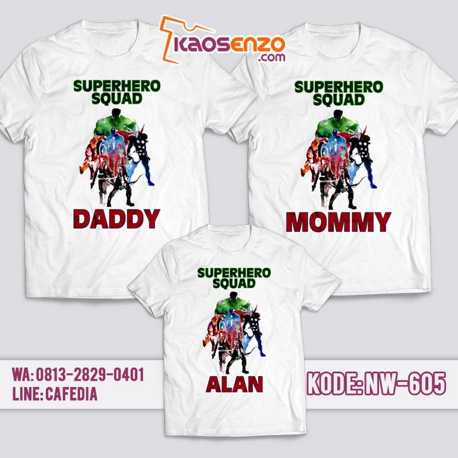 Baju Kaos Couple Keluarga | Kaos Family Custom | Kaos Avengers - NW 605