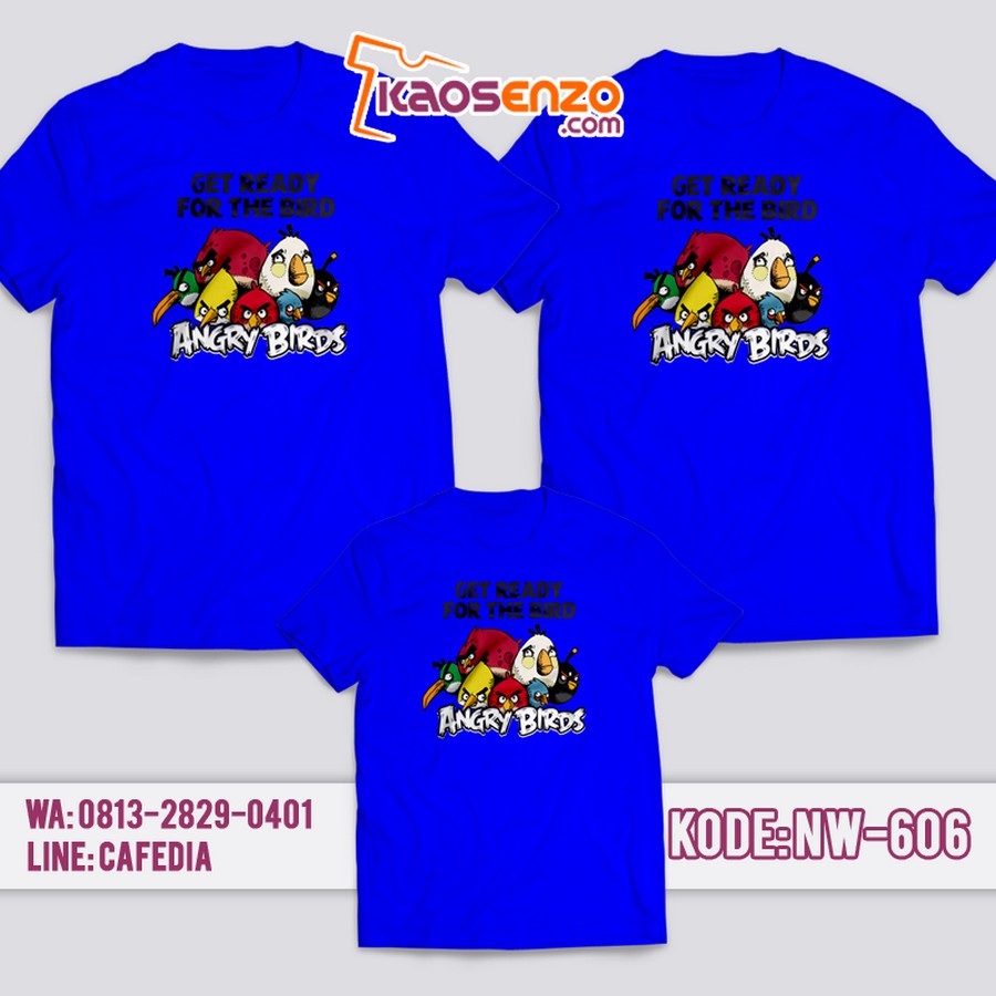 Baju Kaos Couple Keluarga | Kaos Family Custom Angry Bird - NW 606