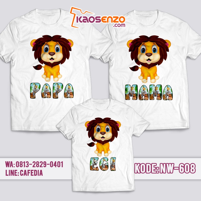 Baju Kaos Couple Keluarga | Kaos Family Custom Zoo - NW 608