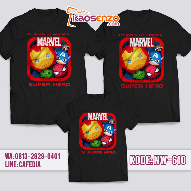 Baju Kaos Couple Keluarga | Kaos Family Custom | Kaos Avengers - NW 610