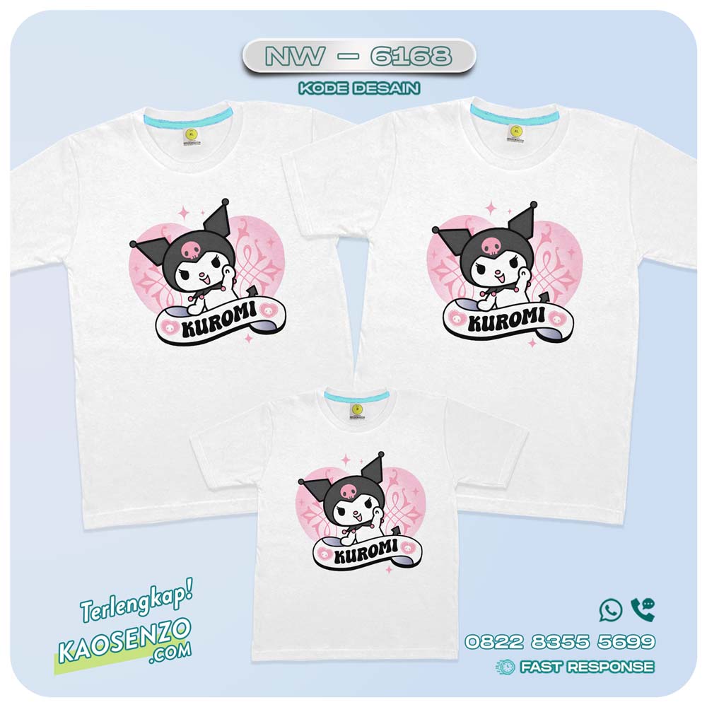 Baju Kaos Couple Keluarga Kuromi | Kaos Family Custom Kuromi | Kaos Ultah Anak | Kaos Kuromi - NW 6168