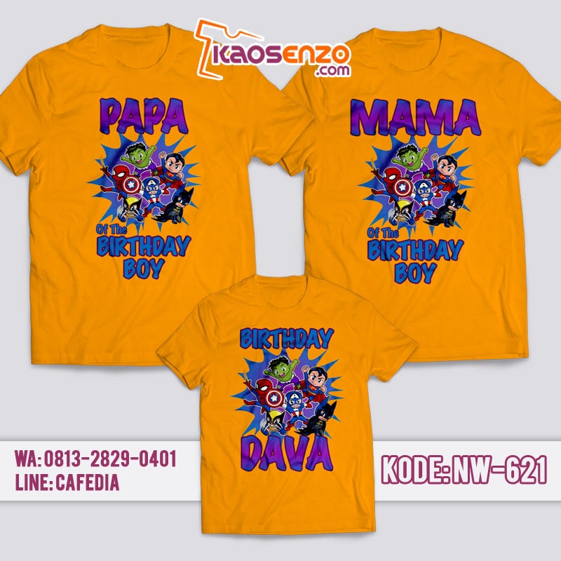 Kaos Couple Keluarga | Kaos Ulang Tahun Anak | Kaos Avengers - NW 621