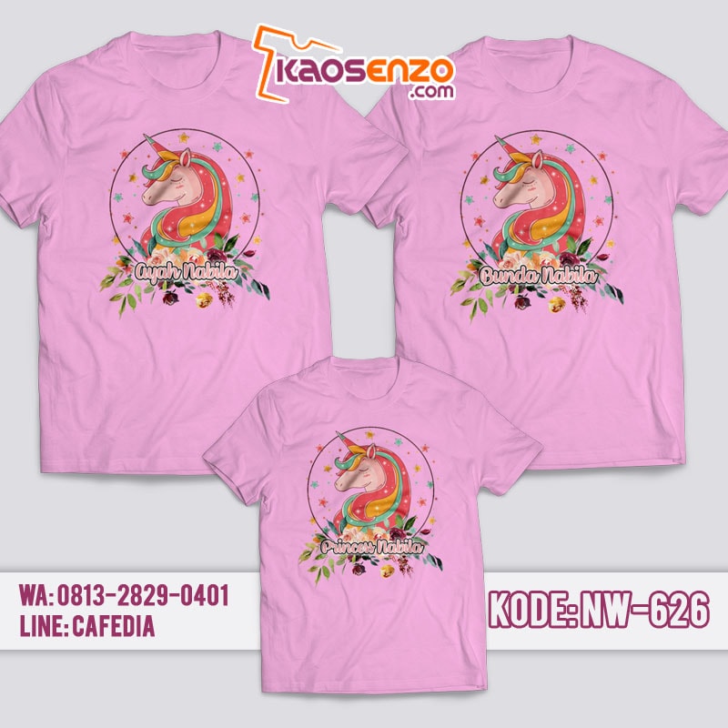 Baju Kaos Couple Keluarga | Kaos Family Custom Unicorn - NW 626