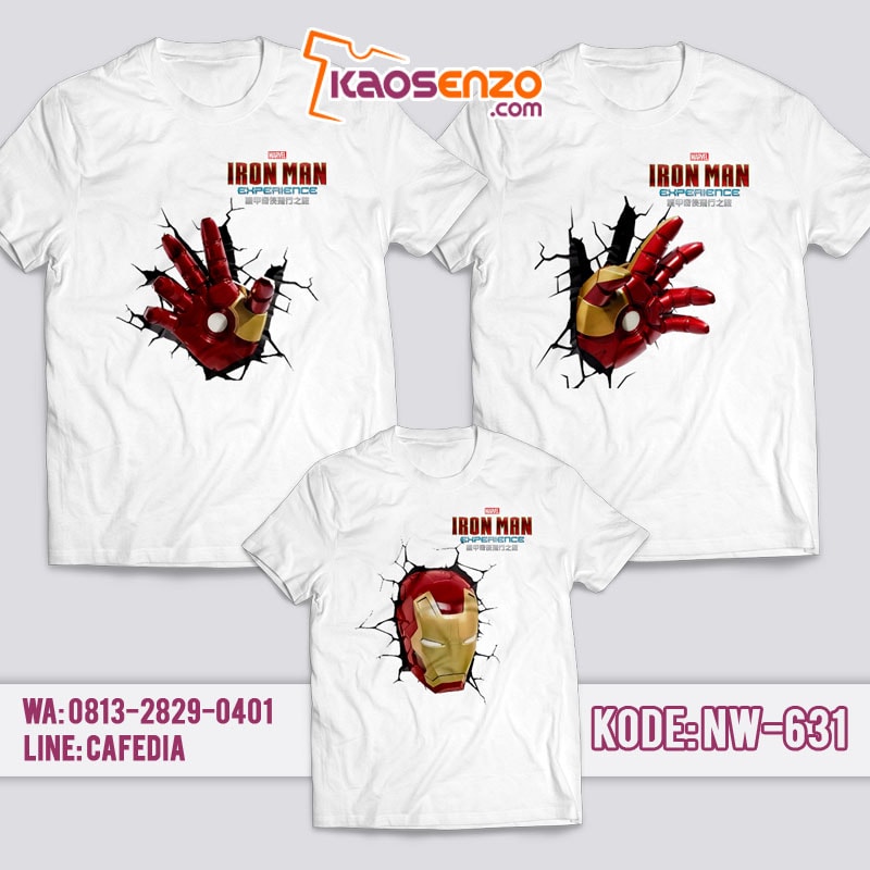 Baju Kaos Couple Keluarga | Kaos Family Custom Iron Man - NW 631