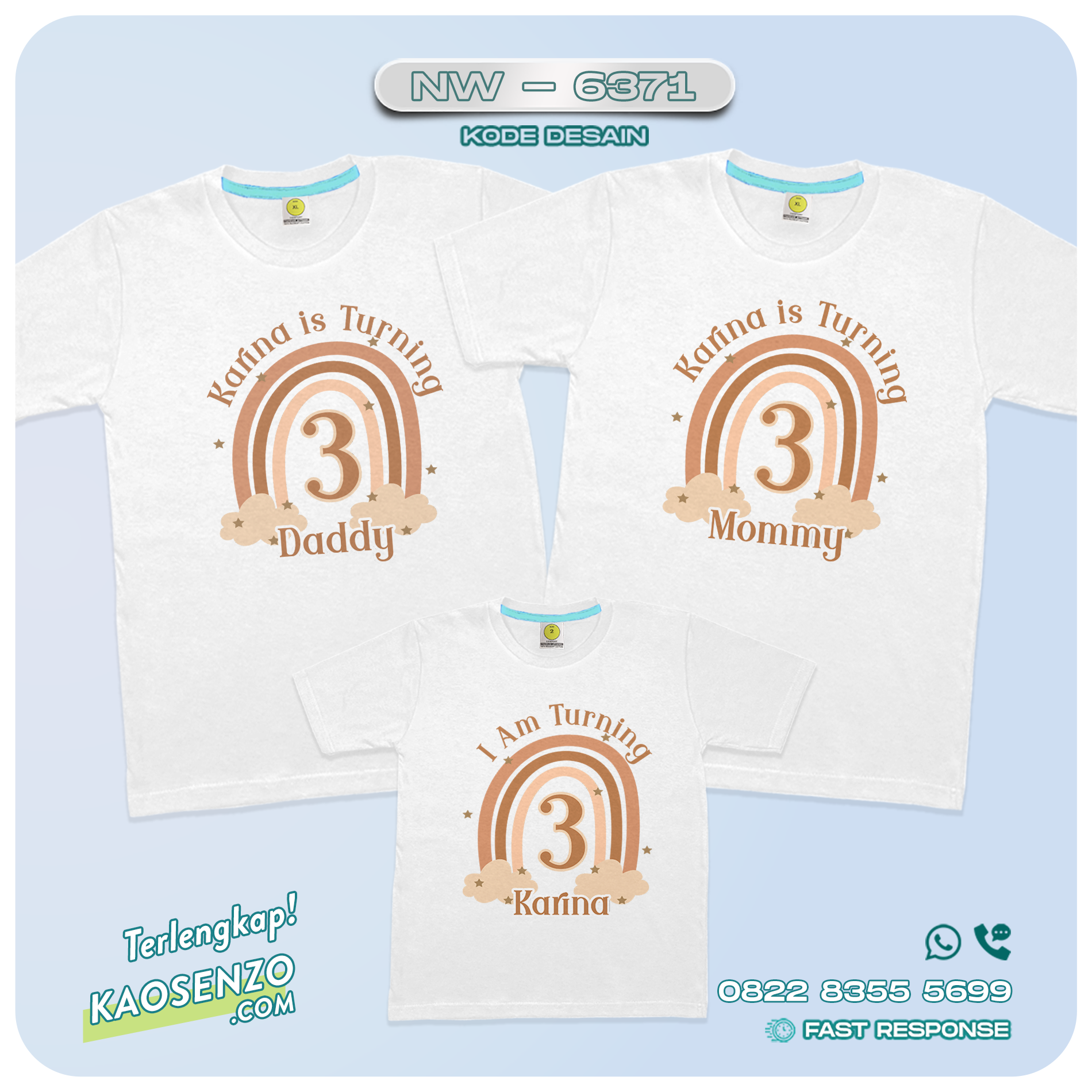 Baju Kaos Couple Keluarga Boho Rainbow | Kaos Couple Family Custom Boho Rainbow | Kaos motif Boho Rainbow - NW 6371