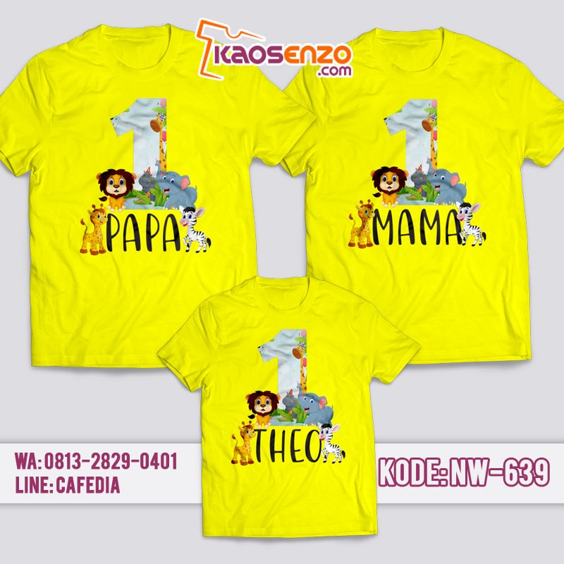 Kaos Couple Keluarga | Kaos Ulang Tahun Anak Zoo - NW 639